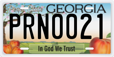 GA license plate PRN0021