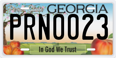 GA license plate PRN0023