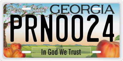 GA license plate PRN0024