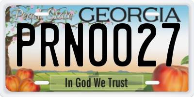 GA license plate PRN0027