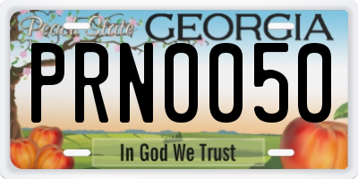 GA license plate PRN0050