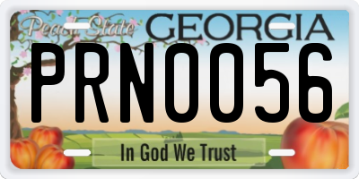 GA license plate PRN0056