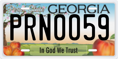 GA license plate PRN0059