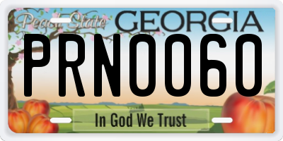 GA license plate PRN0060
