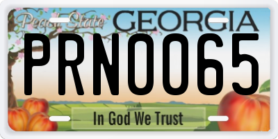GA license plate PRN0065