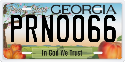 GA license plate PRN0066