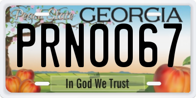 GA license plate PRN0067