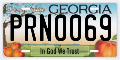 GA license plate PRN0069