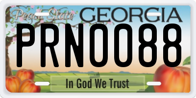 GA license plate PRN0088