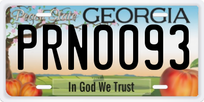 GA license plate PRN0093