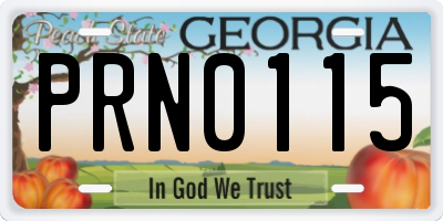 GA license plate PRN0115