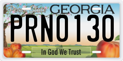 GA license plate PRN0130