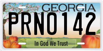 GA license plate PRN0142