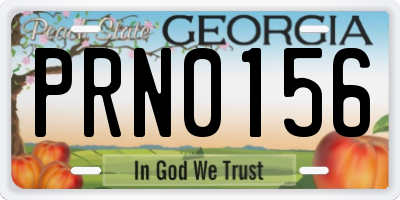 GA license plate PRN0156