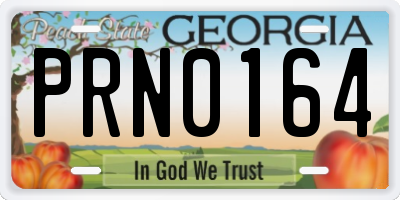 GA license plate PRN0164