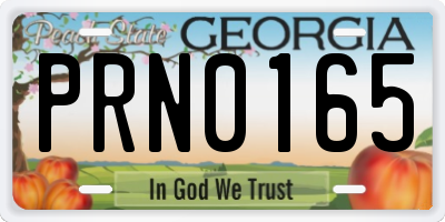 GA license plate PRN0165