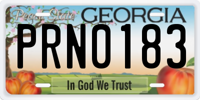 GA license plate PRN0183