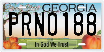 GA license plate PRN0188