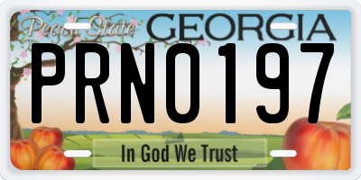 GA license plate PRN0197