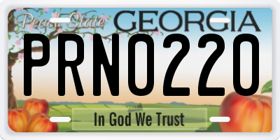GA license plate PRN0220