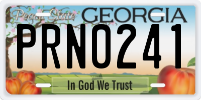 GA license plate PRN0241