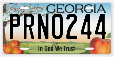 GA license plate PRN0244