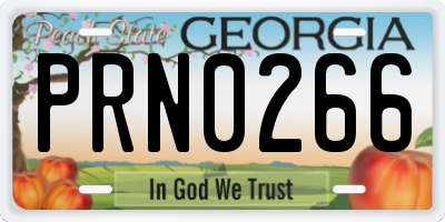 GA license plate PRN0266