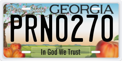 GA license plate PRN0270