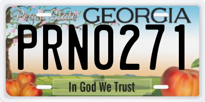 GA license plate PRN0271