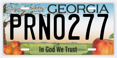 GA license plate PRN0277