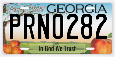 GA license plate PRN0282