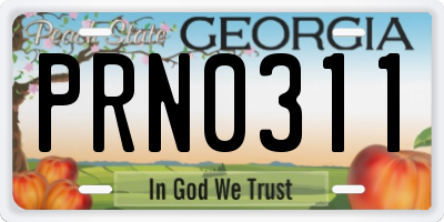 GA license plate PRN0311