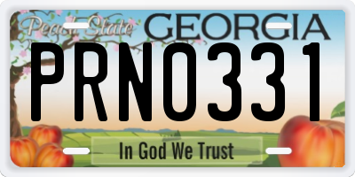 GA license plate PRN0331