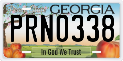 GA license plate PRN0338