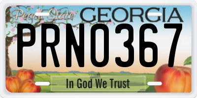 GA license plate PRN0367