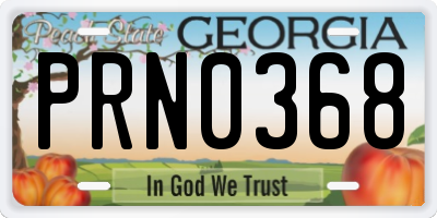 GA license plate PRN0368