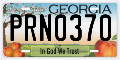 GA license plate PRN0370