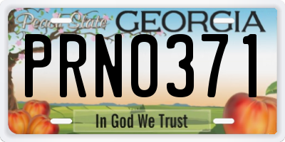 GA license plate PRN0371