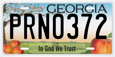 GA license plate PRN0372