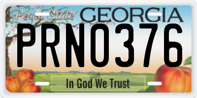 GA license plate PRN0376