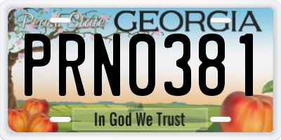 GA license plate PRN0381