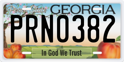 GA license plate PRN0382