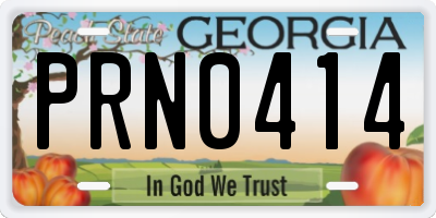 GA license plate PRN0414