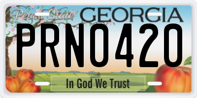 GA license plate PRN0420