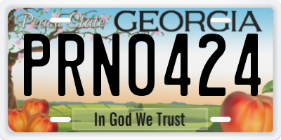 GA license plate PRN0424