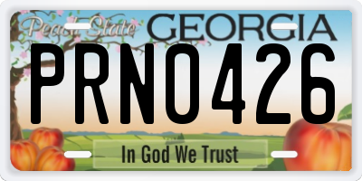 GA license plate PRN0426