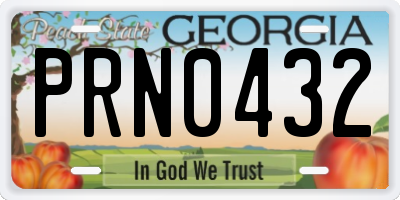 GA license plate PRN0432
