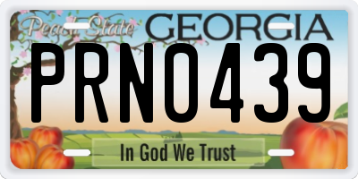 GA license plate PRN0439