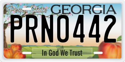 GA license plate PRN0442