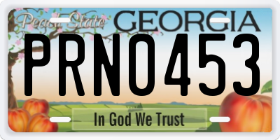 GA license plate PRN0453